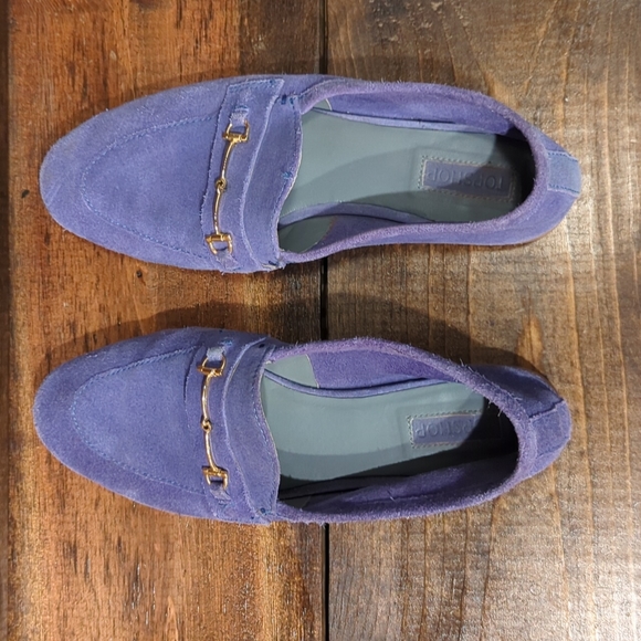 Topshop Periwinkle Suede Leather Loafers - EUR Size 39 - Picture 7 of 11